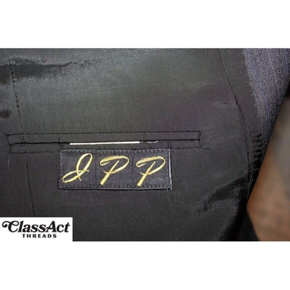 Alan Flusser 2 Pc Suit Gray Striped 3 Btn Wool 42L Pleated Fronts 36" Waist - Picture 10 of 11